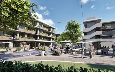 Exterior Render of Somerset Village, Spillout